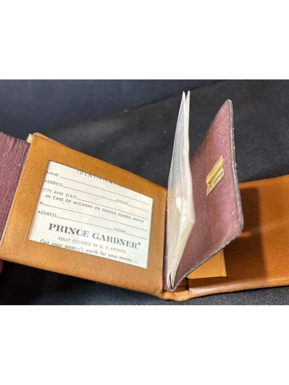 NEW NOS VTG Prince Gardner Brown Bifold Full Grain Cowhide Leather Wallet